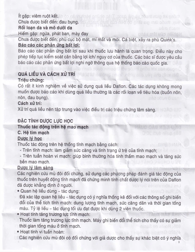 Thuốc Daflon 500mg Servier điều trị các triệu chứng liên quan đến suy giảm tĩnh mạch bạch huyết và trĩ cấp (60 viên)