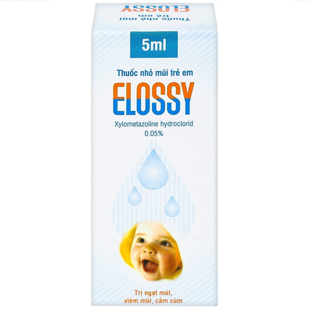 Thuốc nhỏ mũi trẻ em Elossy 0.05% điều trị ngạt mũi, viêm mũi, viêm xoang (5ml)