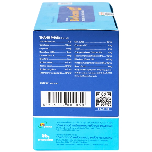Cốm vi sinh Bioacimin Gold Meracine cân bằng hệ vi sinh đường ruột, giảm nguy cơ rối loạn tiêu hóa (30 gói)