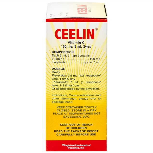 Siro Ceelin United bổ sung vitamin C, tăng cường sức đề kháng (120ml)