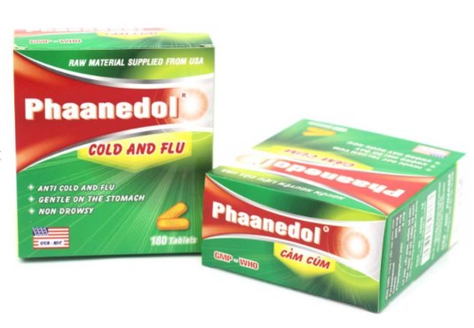 Phaanedol cảm cúm Usa-Nic Pharma (Hộp 180 viên)