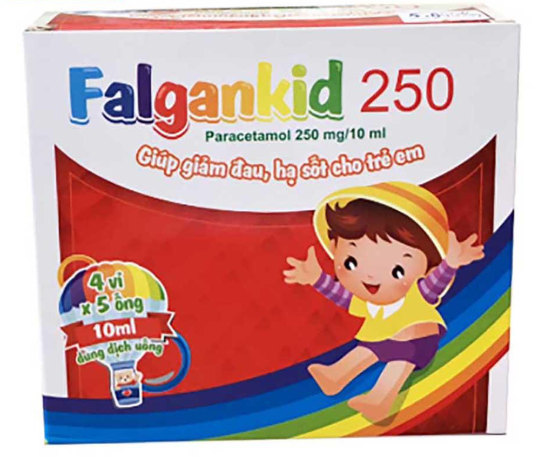Falgankid 25mg/ml Dung dịch uống giảm đau, hạ sốt (20 ống x 10ml)