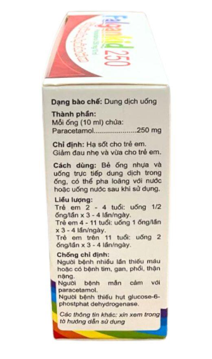 Falgankid 25mg/ml Dung dịch uống giảm đau, hạ sốt (20 ống x 10ml)