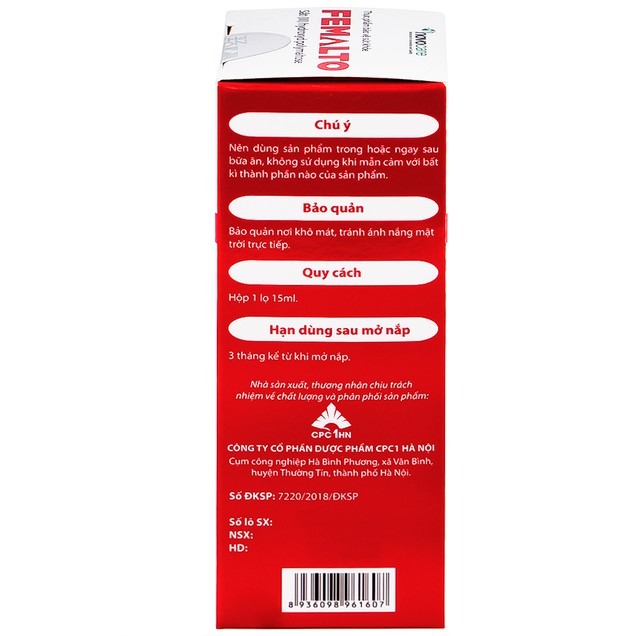 Dung dịch uống Femalto Novocare bổ sung sắt do thiếu sắt (15ml)