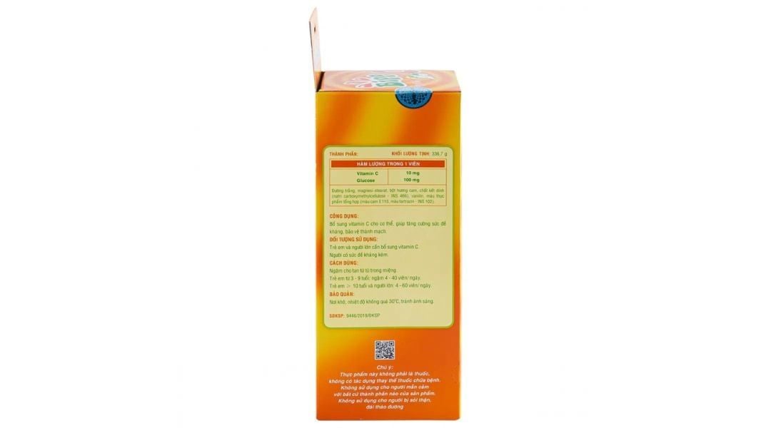 Viên ngậm Bipp C vị cam DHG (Hộp 35 gói x 10 viên)