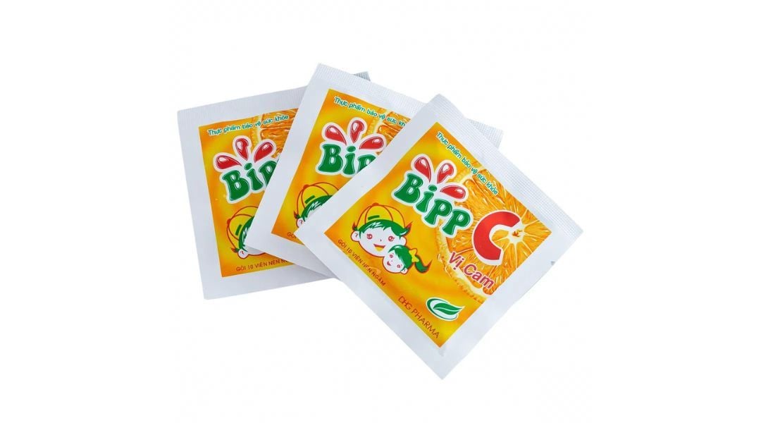 Viên ngậm Bipp C vị cam DHG (Hộp 35 gói x 10 viên)