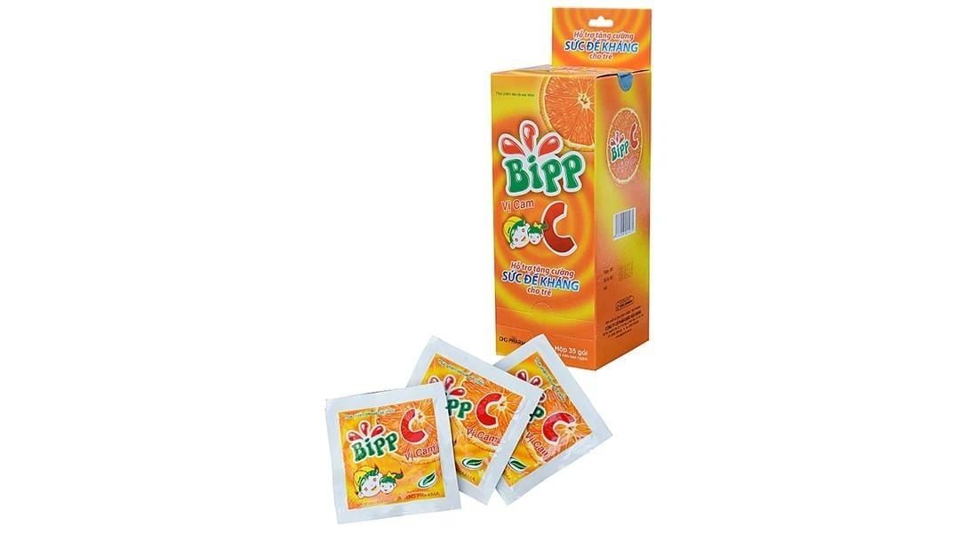 Viên ngậm Bipp C vị cam DHG (Hộp 35 gói x 10 viên)