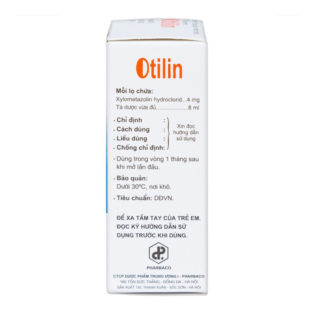 Thuốc nhỏ mũi Otilin 8ml Pharbaco (Lọ 8ml)