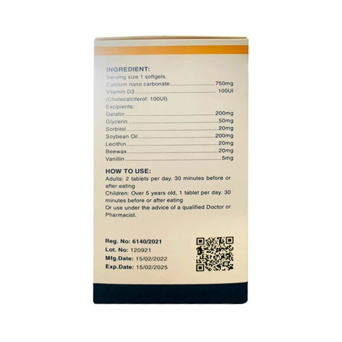 Viên uống BONES PRO bổ sung canxi và vitamin D3 cho xương chắc khoẻ (Hộp 60v )