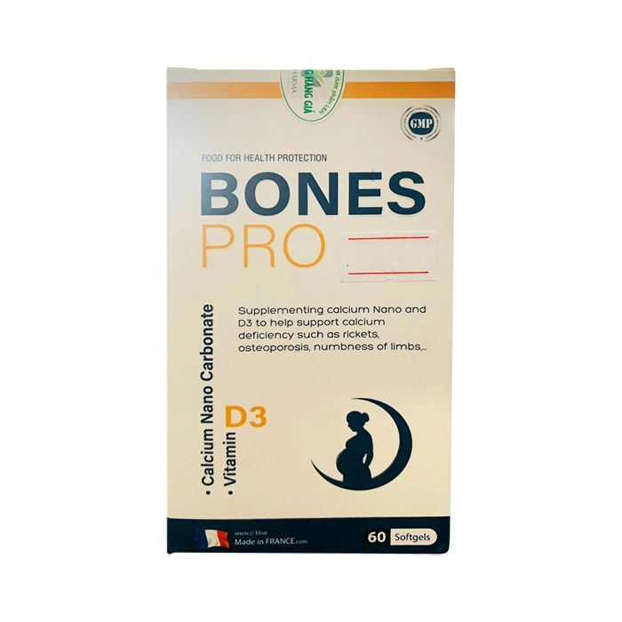 Viên uống BONES PRO bổ sung canxi và vitamin D3 cho xương chắc khoẻ (Hộp 60v )