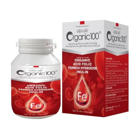 Viên uống Sắt Organic100 tăng khả năng tạo máu, giảm thiếu máu