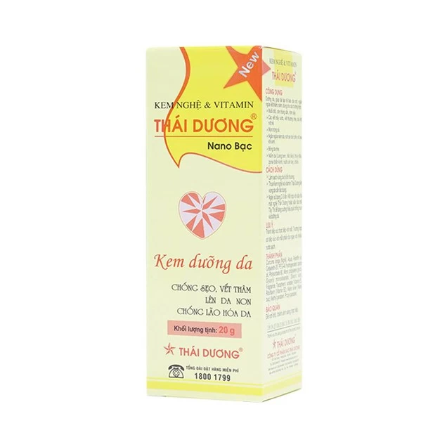 Kem bôi nghệ và Vitamin Thái Dương Nano Bạc giúp mờ thâm sẹo, nám (20g)