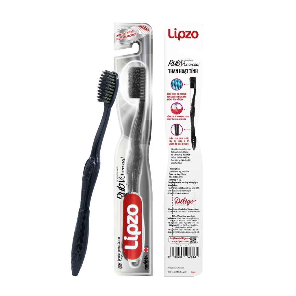 BCĐR Lipzo Ruby Charcoal Diligo Holdings (Hộp 1 cái) (chiếc)