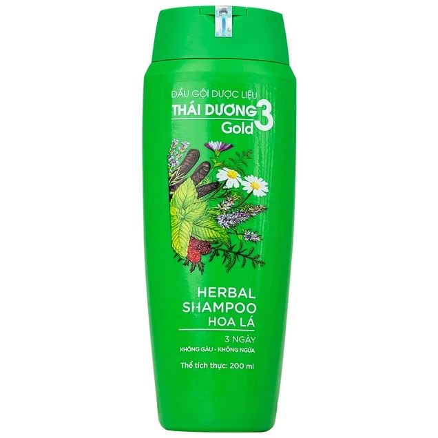 Dầu gội dược liệu Thái Dương 3 hương lá hỗ trợ giảm gàu, kích thích mọc tóc (200ml)