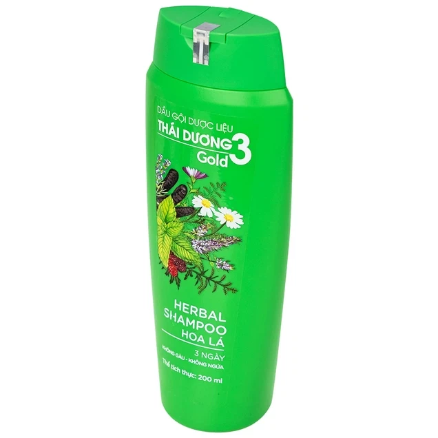 Dầu gội dược liệu Thái Dương 3 hương lá hỗ trợ giảm gàu, kích thích mọc tóc (200ml)