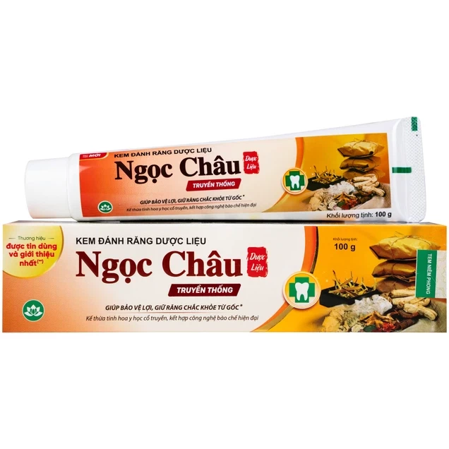 Kem đánh răng dược liệu Ngọc Châu bảo vệ lợi, chắc răng, làm bền thành mạch, chống tụt lợi, chảy máu chân răng (100g)