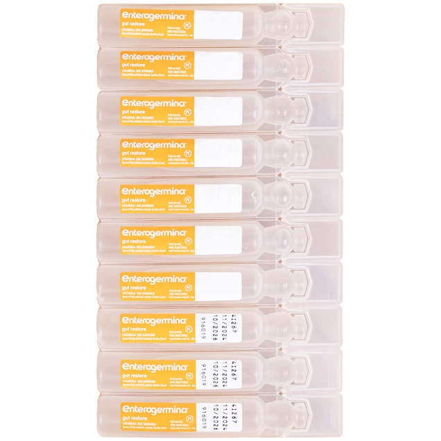 Hỗn dịch uống men vi sinh Enterogermina 4 tỷ/5ml trị rối loạn tiêu hóa cấp và mạn tính (2 vỉ x 10 ống)