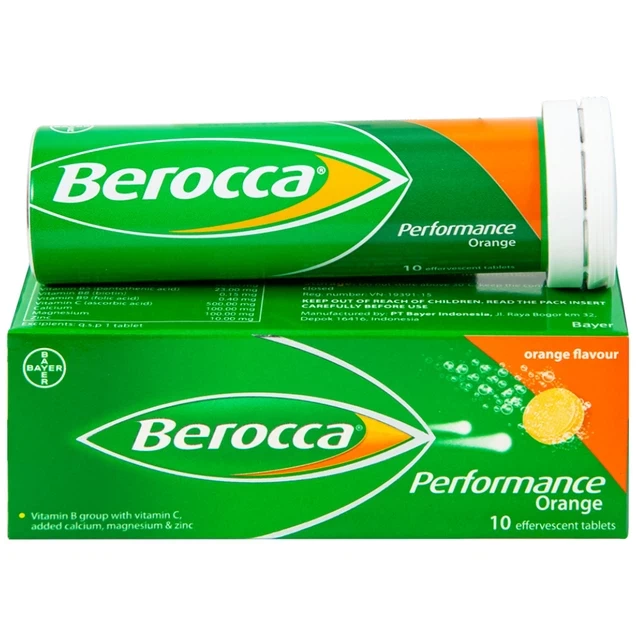 Viên sủi Berocca Bayer bổ sung vitamin và khoáng chất (10 viên)