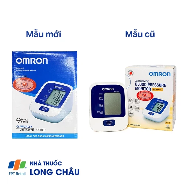 Máy đo huyết áp bắp tay tự động Omron HEM-8712 công nghệ IntelliWrap, lưu kết quả đo lần cuối