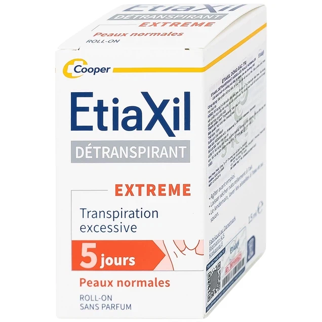 Lăn khử mùi Etiaxil Detranspirant Extreme Peaux Normales giúp khử mùi cơ thể (15ml)