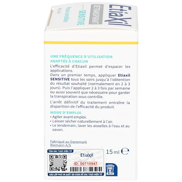 Lăn khử mùi cơ thể Etiaxil Detranspirant Aisselles Peaux Sensibles dành cho da nhạy cảm (15ml)