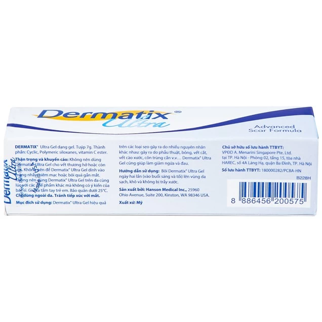 Gel Dermatix Ultra cải thiện hiệu quả sẹo lồi và sẹo phì đại (7g)