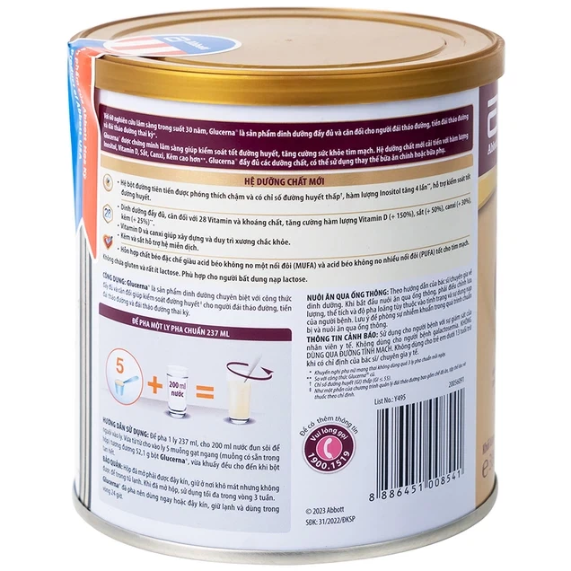 Sữa bột Glucerna Abbott bổ sung dinh dưỡng đặc biệt cho người đái tháo đường (380g)