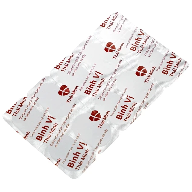 Viên uống Bình Vị Thái Minh hỗ trợ giảm acid dịch vị, giúp bảo vệ niêm mạc dạ dày (2 vỉ x 10 viên)