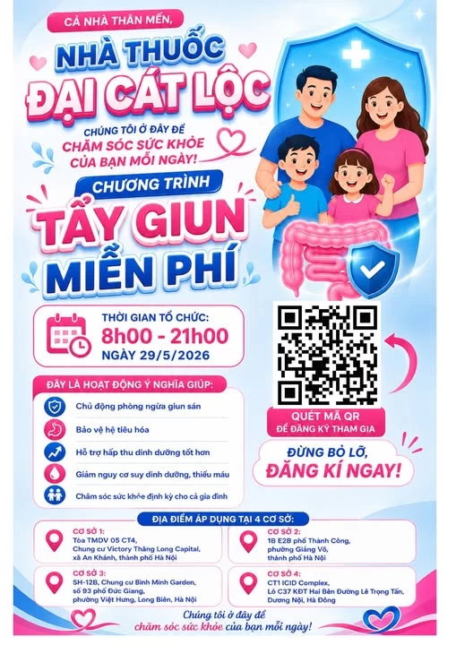THƯ MỜI TẨY GIUN MIỄN PHÍ