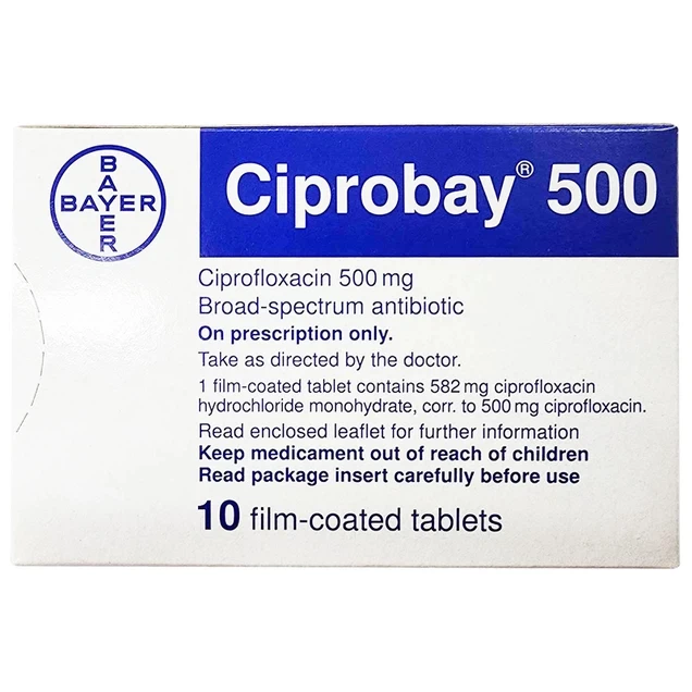 Thuốc Ciprobay 500mg Bayer điều trị nhiễm trùng (1 vỉ x 10 viên)