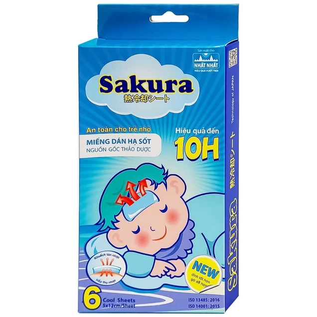 Miếng dán hạ sốt Sakura Tanaphar hạ nhiệt, hạ sốt, giảm đau (3 gói)