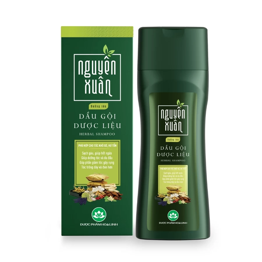 Dầu gội dược liệu Nguyên Xuân xanh lá dưỡng tóc, phục hồi hư tổn (200ml)